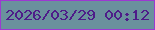 文字の大きさ：4、枠の色：9c39d1、背景の色：6a919d、文字の色：4e1c89 無料ブログパーツのブログ時計