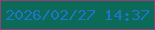 文字の大きさ：5、枠の色：9c3c76、背景の色：0a6c58、文字の色：2173c6 無料ブログパーツのブログ時計
