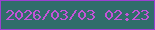 文字の大きさ：1、枠の色：9c3fd1、背景の色：306d6a、文字の色：c354d8 無料ブログパーツのブログ時計