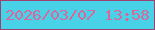 文字の大きさ：4、枠の色：9c4271、背景の色：47d2e7、文字の色：dc669a 無料ブログパーツのブログ時計