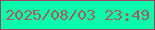 文字の大きさ：2、枠の色：9c445b、背景の色：08fcae、文字の色：af5656 無料ブログパーツのブログ時計