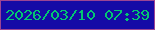 文字の大きさ：4、枠の色：9c4493、背景の色：150aa6、文字の色：03c572 無料ブログパーツのブログ時計