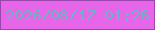 文字の大きさ：5、枠の色：9c45af、背景の色：e765e8、文字の色：6db2c5 無料ブログパーツのブログ時計