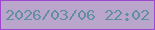 文字の大きさ：4、枠の色：9c47ce、背景の色：b9a6ca、文字の色：608fa4 無料ブログパーツのブログ時計