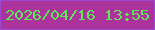 文字の大きさ：5、枠の色：9c47cf、背景の色：ac339b、文字の色：5ee857 無料ブログパーツのブログ時計