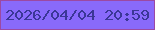 文字の大きさ：3、枠の色：9c49a3、背景の色：896afb、文字の色：3b3697 無料ブログパーツのブログ時計