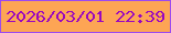 文字の大きさ：3、枠の色：9c4aef、背景の色：fda554、文字の色：9a08bf 無料ブログパーツのブログ時計