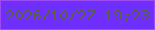 文字の大きさ：2、枠の色：9c4af4、背景の色：6e2efc、文字の色：586344 無料ブログパーツのブログ時計