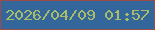 文字の大きさ：2、枠の色：9c4b4b、背景の色：33679c、文字の色：aabb6a 無料ブログパーツのブログ時計