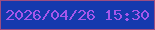 文字の大きさ：3、枠の色：9c4d81、背景の色：1539ae、文字の色：a557ea 無料ブログパーツのブログ時計