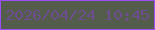 文字の大きさ：4、枠の色：9c4df7、背景の色：545c4c、文字の色：6c4d8e 無料ブログパーツのブログ時計