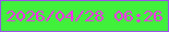 文字の大きさ：4、枠の色：9c50ec、背景の色：40f03b、文字の色：f82cf0 無料ブログパーツのブログ時計