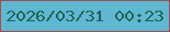 文字の大きさ：3、枠の色：9c514d、背景の色：60b7d2、文字の色：1d6655 無料ブログパーツのブログ時計