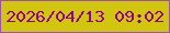 文字の大きさ：2、枠の色：9c52aa、背景の色：d2c510、文字の色：910384 無料ブログパーツのブログ時計