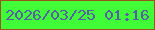 文字の大きさ：3、枠の色：9c541d、背景の色：41fd38、文字の色：5560a6 無料ブログパーツのブログ時計