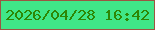 文字の大きさ：2、枠の色：9c5542、背景の色：40e688、文字の色：2d8704 無料ブログパーツのブログ時計