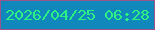 文字の大きさ：3、枠の色：9c558c、背景の色：1188bb、文字の色：2cf183 無料ブログパーツのブログ時計