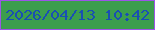 文字の大きさ：4、枠の色：9c55e7、背景の色：3c9e4d、文字の色：194fb3 無料ブログパーツのブログ時計
