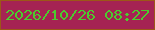 文字の大きさ：2、枠の色：9c5718、背景の色：a52353、文字の色：4bcc2e 無料ブログパーツのブログ時計