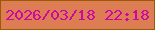 文字の大きさ：5、枠の色：9c5803、背景の色：dc7d54、文字の色：cd079f 無料ブログパーツのブログ時計