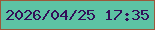 文字の大きさ：4、枠の色：9c583a、背景の色：5dc3a4、文字の色：330f59 無料ブログパーツのブログ時計