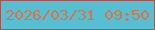 文字の大きさ：2、枠の色：9c5857、背景の色：56bfd4、文字の色：da7446 無料ブログパーツのブログ時計