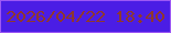 文字の大きさ：1、枠の色：9c58f5、背景の色：4b1de5、文字の色：8e382e 無料ブログパーツのブログ時計