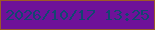文字の大きさ：2、枠の色：9c5927、背景の色：6e1199、文字の色：134671 無料ブログパーツのブログ時計
