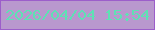 文字の大きさ：1、枠の色：9c5eca、背景の色：b998ce、文字の色：5ee1b4 無料ブログパーツのブログ時計