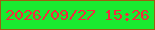 文字の大きさ：2、枠の色：9c5f11、背景の色：19ea30、文字の色：f5283e 無料ブログパーツのブログ時計