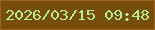 文字の大きさ：5、枠の色：9c601f、背景の色：774e09、文字の色：b5eb97 無料ブログパーツのブログ時計