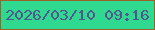 文字の大きさ：5、枠の色：9c6128、背景の色：2fda90、文字の色：54578e 無料ブログパーツのブログ時計