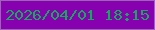 文字の大きさ：1、枠の色：9c64b5、背景の色：8701b1、文字の色：10ab5b 無料ブログパーツのブログ時計