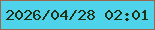 文字の大きさ：3、枠の色：9c664e、背景の色：4ed3ea、文字の色：203216 無料ブログパーツのブログ時計