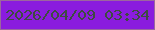 文字の大きさ：4、枠の色：9c669e、背景の色：8a1cde、文字の色：3e4b41 無料ブログパーツのブログ時計