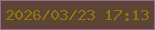 文字の大きさ：3、枠の色：9c6899、背景の色：5d4536、文字の色：90760f 無料ブログパーツのブログ時計