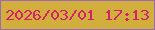 文字の大きさ：5、枠の色：9c68b7、背景の色：d2ae3d、文字の色：d2226c 無料ブログパーツのブログ時計