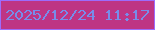 文字の大きさ：2、枠の色：9c6cfc、背景の色：be3584、文字の色：778dea 無料ブログパーツのブログ時計