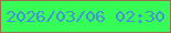 文字の大きさ：1、枠の色：9c6e4d、背景の色：36fc58、文字の色：488fdc 無料ブログパーツのブログ時計