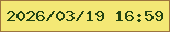 文字の大きさ：1、枠の色：9c743e、背景の色：f4e875、文字の色：214313 無料ブログパーツのブログ時計