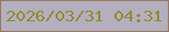 文字の大きさ：5、枠の色：9c7559、背景の色：b3afbf、文字の色：948a2e 無料ブログパーツのブログ時計