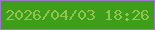 文字の大きさ：3、枠の色：9c78cb、背景の色：3e9d1b、文字の色：92c54d 無料ブログパーツのブログ時計