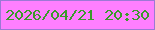 文字の大きさ：3、枠の色：9c78d5、背景の色：fe7fff、文字の色：3b9a2b 無料ブログパーツのブログ時計