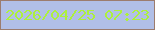 文字の大きさ：5、枠の色：9c7c6e、背景の色：b1bfe7、文字の色：adf03d 無料ブログパーツのブログ時計
