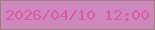 文字の大きさ：2、枠の色：9c7e7e、背景の色：cd89be、文字の色：e158a5 無料ブログパーツのブログ時計
