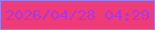 文字の大きさ：4、枠の色：9c7ef4、背景の色：ef3c77、文字の色：ac35e6 無料ブログパーツのブログ時計