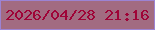 文字の大きさ：5、枠の色：9c83d3、背景の色：a26b81、文字の色：9f0337 無料ブログパーツのブログ時計