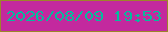 文字の大きさ：2、枠の色：9c852a、背景の色：c3299e、文字の色：05bb9d 無料ブログパーツのブログ時計