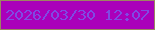 文字の大きさ：3、枠の色：9c8561、背景の色：aa00ba、文字の色：804ae3 無料ブログパーツのブログ時計