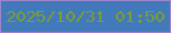 文字の大きさ：2、枠の色：9c85cb、背景の色：4179bb、文字の色：7c9f2d 無料ブログパーツのブログ時計